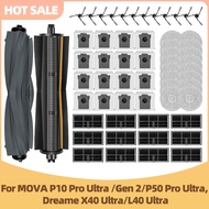 Fit For MOVA P10 Pro Ultra /Gen 2/P50 Pro Ultra, Dreame X40 Ultra/L40 Ultra Main Side Brush Cutting 