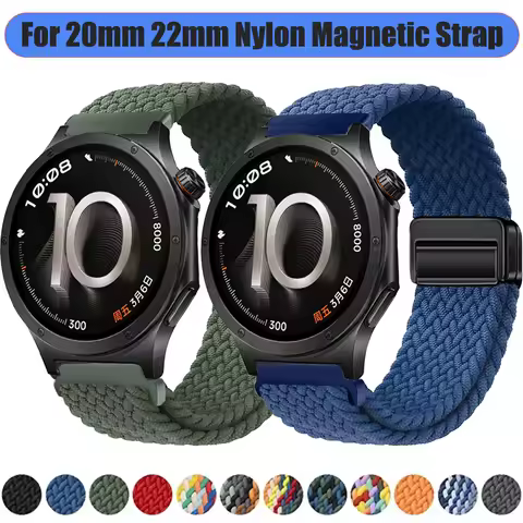 20mm 22mm Nylon Strap for Oppo Watch X3/X2/S Magnetic Wristband for Amazfit Active 3/2/Max/Balance 2