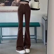 全城熱賣 - 微喇牛仔褲高腰顯瘦喇叭褲【棕色】【XS-2XL碼】(下單後請聯絡客服確認發貨尺碼)