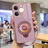 Realme Narzo 80 Lite 4G Soft Case Stand Holder Fun Silicone Luxury PlatingRing