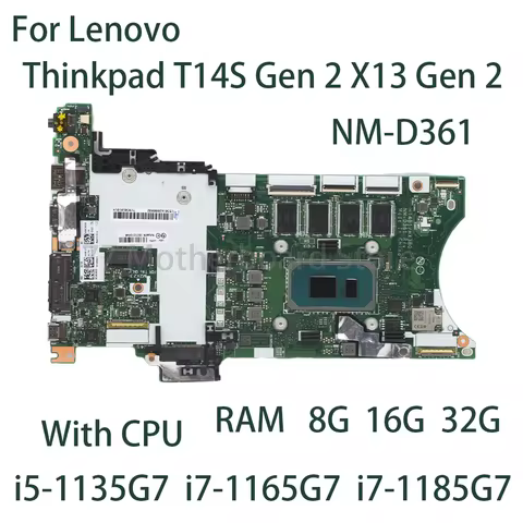 Laptop Motherboard 18834-1M For Lenovo ThinkPad T14S Gen 2 X13 Gen 2 With CPU i5-1135G7 i7-1165G7 RA