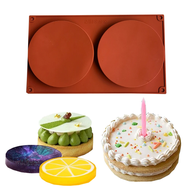 2 Holes Round Silicone Mold Cake Pastry Baking Molds Jelly Pudding Soap Form Ice Cake Decoration Too