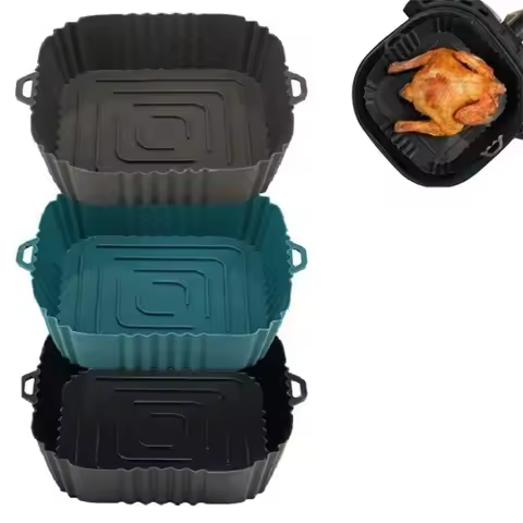 Silicone Air Fryer Liner, Reusable Air Fryer Pot, Silicone Air Fryer Accessories for Home Kitchen, N