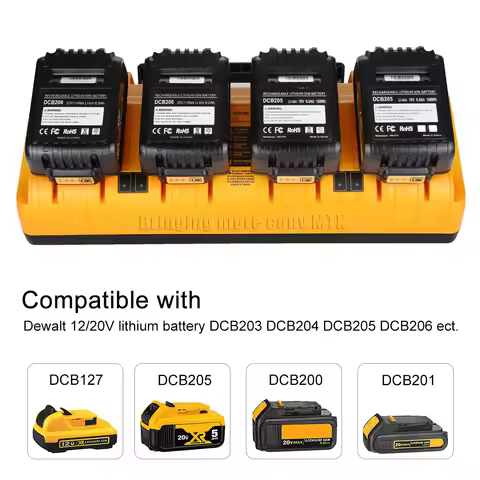 Li-ion batteryCharger Rapid Optimum 4 Port 3A Chargin Current For Dewalt 14.4V 18V 20V DCB140 DCB180