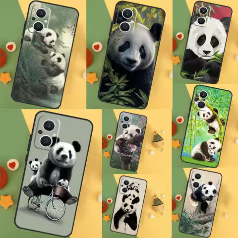 Panda Animal Cute Bear Case For OPPO Reno 11F 4Z 5Z 8T 10 Pro 4 6 7 8 5 Lite OPPO Find X6 Pro X2 X3 