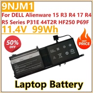 New 9NJM1 Laptop Battery 11.4V 99Wh For DELL Alienware 15 R3 R4 17 R4 R5 Series P31E 44T2R HF250 P69