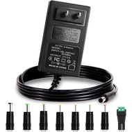 Penyesuai Bekalan Kuasa AC DC 15V Pengecas 15Volt 2 Amp Kord Kuasa DC 15V 2A dengan 8 Bicu Boleh Tuk