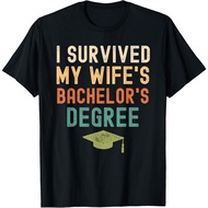 I Survived My Wife'S Bachelor'S Degree Graduation Vintage T Shirt