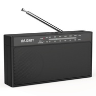 Majority Rechargeable FM/AM Portable Radio | Radio with 10 Hours of Playback, USB Charging, Headphon