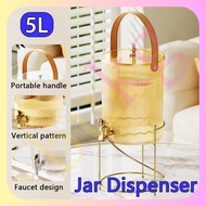 Juice Dispenser Jar With Handle Juice Jar with Faucet Water Beverage Dispenser Stand