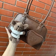 Túi xách kẹp nách hộp tim ( tặng gấu treo -hàng QC loại 1) túi xách nữ thời trang chất liệu da cao c