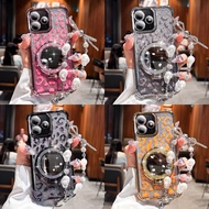 40 Pro Plus 50X 50S 30 Shockproof Glitter Mirror Magnetic Bracket Phone Case Cover With Chain