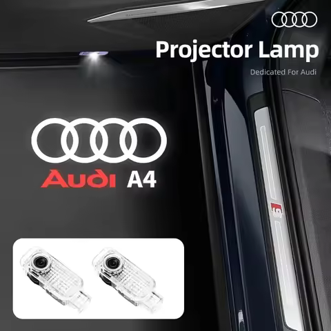 2Pcs LED for Audi A1 A3 A4 A4L A5 A6 A7 A8 Q3 Q5 Q7 Q8 R8 E-tron TT Logo Car Door Welcome Courtesy P