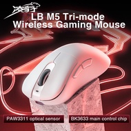 Lingbao เซ็นเซอร์ PAW3311 M5ไร้สายน้ำหนักเบาเมาส์สำหรับเล่นเกมส์โหมด Tri 12K DPI สวิตช์เกียร์หกตัว