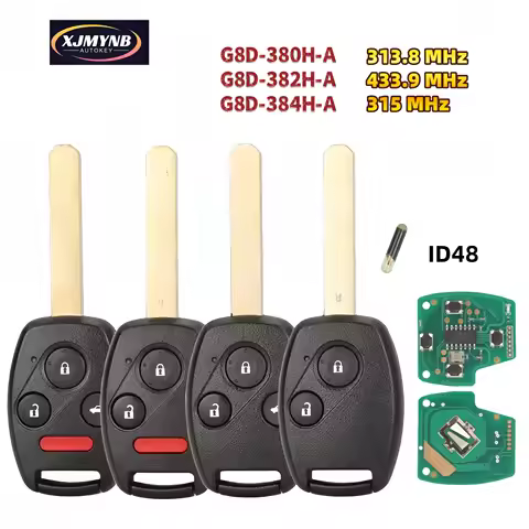 XJMYNB G8D-380H-A G8D-382H-A G8D-384H-A 313.8/315/433.92Mhz ID48 Remote Key For Honda For Accord Ele