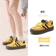 Semir รองเท้าผ้าใบกีฬาลำลองสำหรับผู้หญิง ส้นหนา สีเหลือง รองเท้าผ้าใบแบบอเนกประสงค์สำหรับใส่ไปทำงานแ