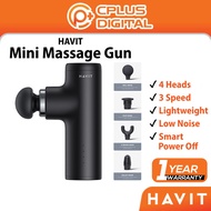 HAVIT Mini Massage Gun MG1501 / MG1508 Conversion Brushless Motor Low Noise 4 Massage Heads 3 Speed 