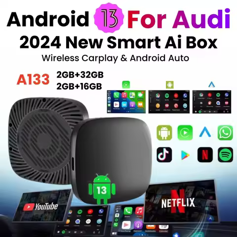 Carplay Ai Box Wireless CarPlay Android auto Tv Box For Youtube Netflix For Audi A3 A4 Q2 R8 TT A8 e