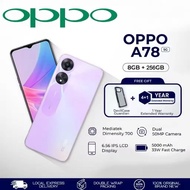 [รับประกันศูนย์ 5 ปี] OPPO A78 5G [256GB+8GB] มือถือ 5000mAh ชาร์จเร็ว แบตใหญ่ 67W SUPERVOOC [รับประ
