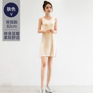 ฤดูร้อน Thin Wide แขนกุด Modal เสื้อกั๊ก เดรส ฤดูใบไม้ผลิ ฤดูใบไม้ร่วง Base Layer Pure Color Midi เด