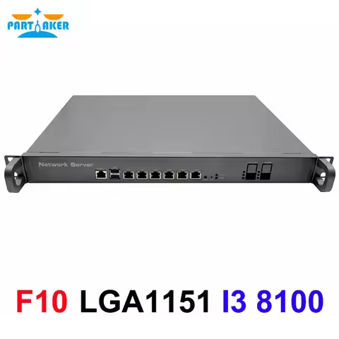 LGA1151 Intel Core i3 8100 i5 8400 i7 8700 1U 6 Nic Server Rack 2 SFP 1G 10G i3 i5 i7 Firewall Appli