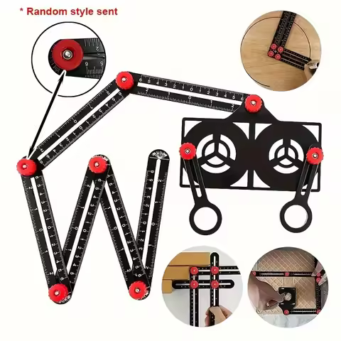 12/9/6 Fold Set Aluminium Alloy Angle Ruler Finder Measuring Ruler Perforated Mold Template Tool Loc