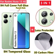 Tempered Glass Front Screen Protector Camera Lens Protector Carbon Fiber Back film For Redmi A3 A2 A1 + 13C Note 13 Pro 4G 5G