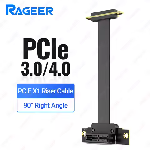 RAGEER PCIe 3.0/4.0 X1 Riser Cable (Dual Right Angle) for PCIe WiFi Card, M.2 Adapter, Firewire Card