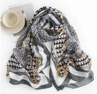 平紋印花圍巾(規格：灰色)（尺寸：85*180cm）#M134025183