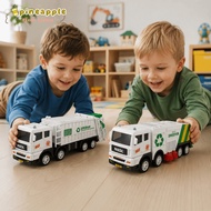 PINEAPH Recycling Sanitation Vehicle, Plastic Inertia Powered Garbage Truck Toy, Interactive Model T