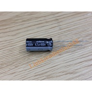 (10c) New black Nichicon capacitor 4.7uf 450v 10x20mm, 100% genuine