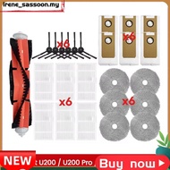 25PCS for  U200/U200 Pro/ 2 Plus/U250 Vacuum Cleaner Brush HEPA Filter Mop Cloth Dust Bag Replacemen
