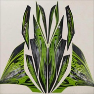 HIJAU Yamaha Jupiter mx new 135 2011 green motorcycle striping sticker, best standard body list Jupi
