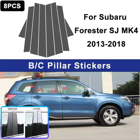 For Subaru Forester SJ MK4 13-18 Glossy Black PC Material Window Column Car Door Center B C Pillar P