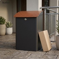 Bothyi Anti Unauthorized Access Package Box Outdoor Parcel Mailbox Wood Grain Top