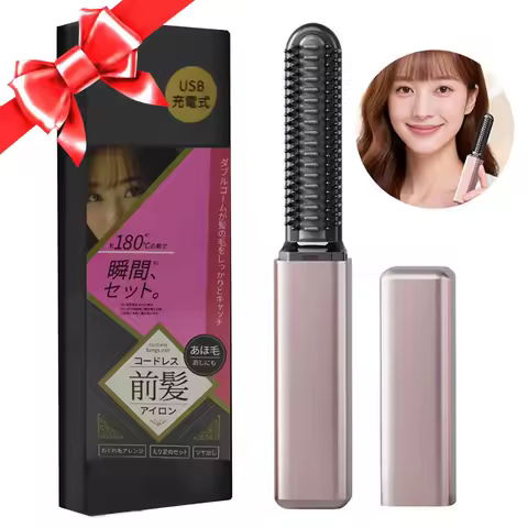 Wireless Bangs Comb USB Charging Mini Straight Hair Brush Heated Brush Unisex Hair Styling Iron Hair