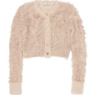 Acne Studios 25 Womens Fashion Short Cardigan Sweater Plush Feel Silver Tai 301574 Straight Cut Comm