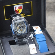 Jam Tangan Leopard 8802 Original Free Rubber Blue