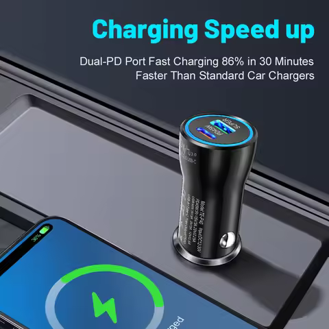 45W PD Fast Charging Car Charger USB Type C Mini Power Adapter For Pad Mobile Phone Pad For iPhone 1