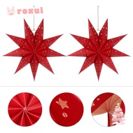 ROXUL 2PCS 35cm Nine-pointed Star Hot Sale Home Decors Party Decoration Hanging Pendants