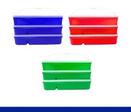1Pcs Rantang Katering Catering Segi Kotak Sekat 5 Plastik Warna Hijau Merah Biru Awet Kuat Murah Teb