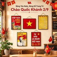 Set of 5 Wooden Patriotic Boards with Free Set of Independent Letters for Home Decoration, Shop, Cla