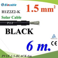 6 Meters Solar Wire PV1 H1Z2Z2-K 1x1.5 Sq.mm. DC Cable Cell Black