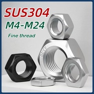 [MX1]  Fine thread Nut Fine thread Nut M4-M24 304 Stainless Steel Fine thread Hex Nut