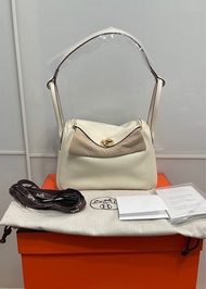 全新 Hermes Lindy 26 Nata Gold Hardware Swift 白金U刻