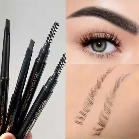 2pcs Black Double-headed Eyebrow Pencil, Filler Eyebrow Pencil, Waterproof and Sweat-proof, Eyebrow 