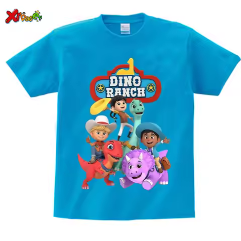 Dino Ranch T Shirt for Kids Boy 5 7 Years T-shirt Summer T Shirt Boys Clothes Girls Tees Clothing Ch