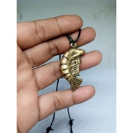 Yellow iron shrimp pendant