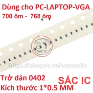 0402 paste value in 700 ohms - 768 ohms - used for repairmen