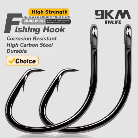 9KM Circle Hooks 25~50Pcs Saltwater Fishing Hooks Offset 3X Strong Wide Gap Live Bait Catfish Fishin